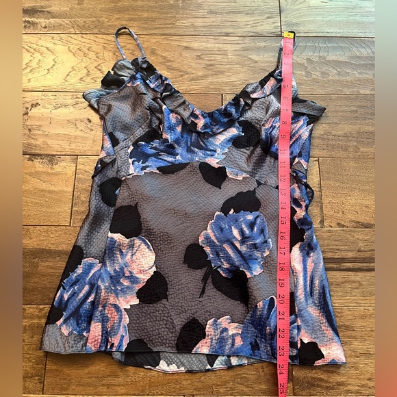Rebecca Taylor Floral Silk Camisole with Ruffle Details, Size 4 - Picture 10 of 14